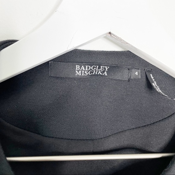 Badgley Mischka Black Peplum Runway Fitted Jacket Exposed Zip 4 - Picture 2 of 8